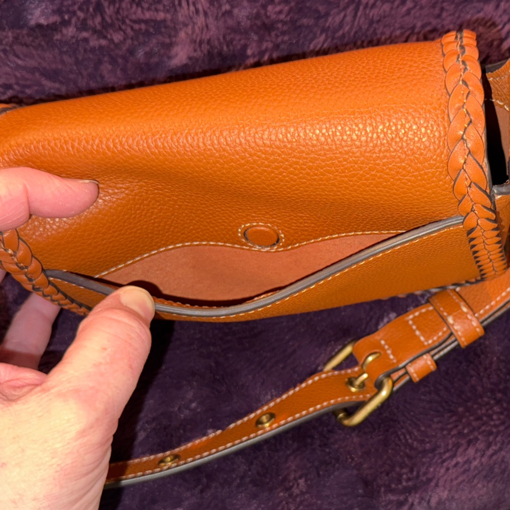 Coach Cognac Brown Braided Crossbody Bag - Picture 8 of 9